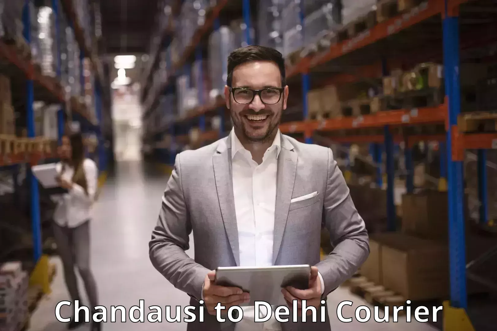 Dynamic parcel delivery Chandausi to Krishna Nagar