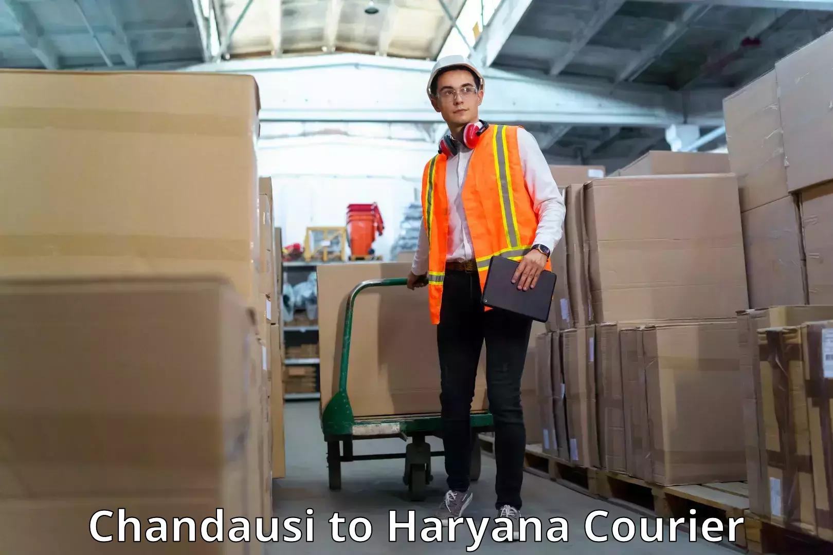 Sustainable courier practices in Chandausi to Haryana
