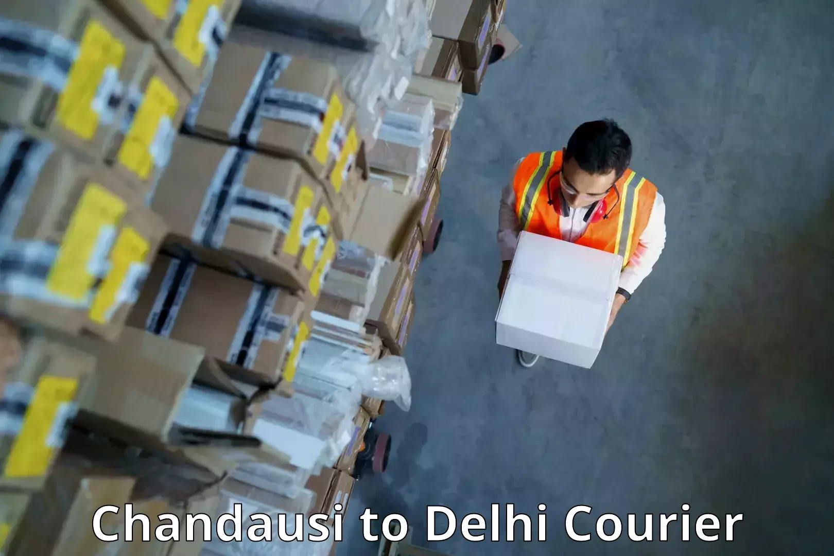 24-hour courier service Chandausi to Delhi