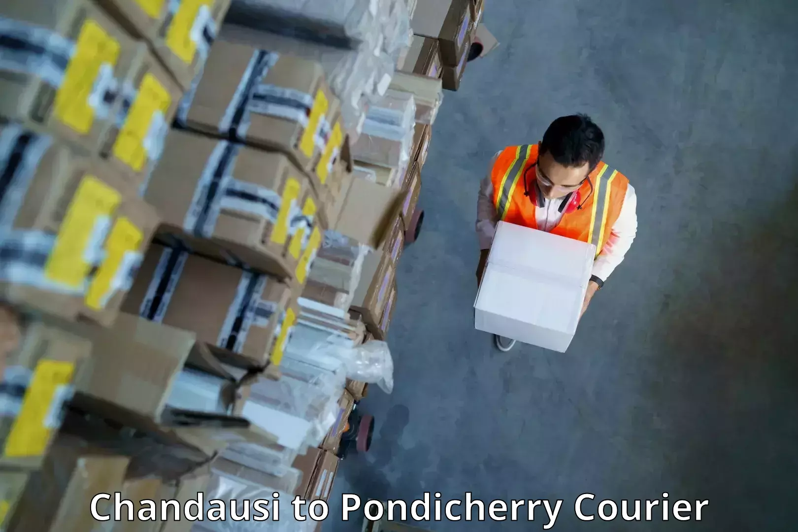 Courier service partnerships Chandausi to Pondicherry