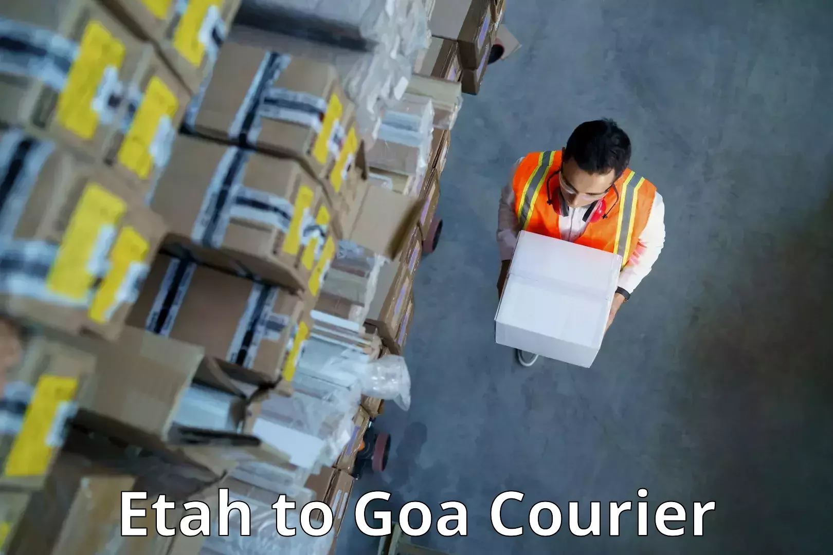 Courier dispatch services Etah to Goa University