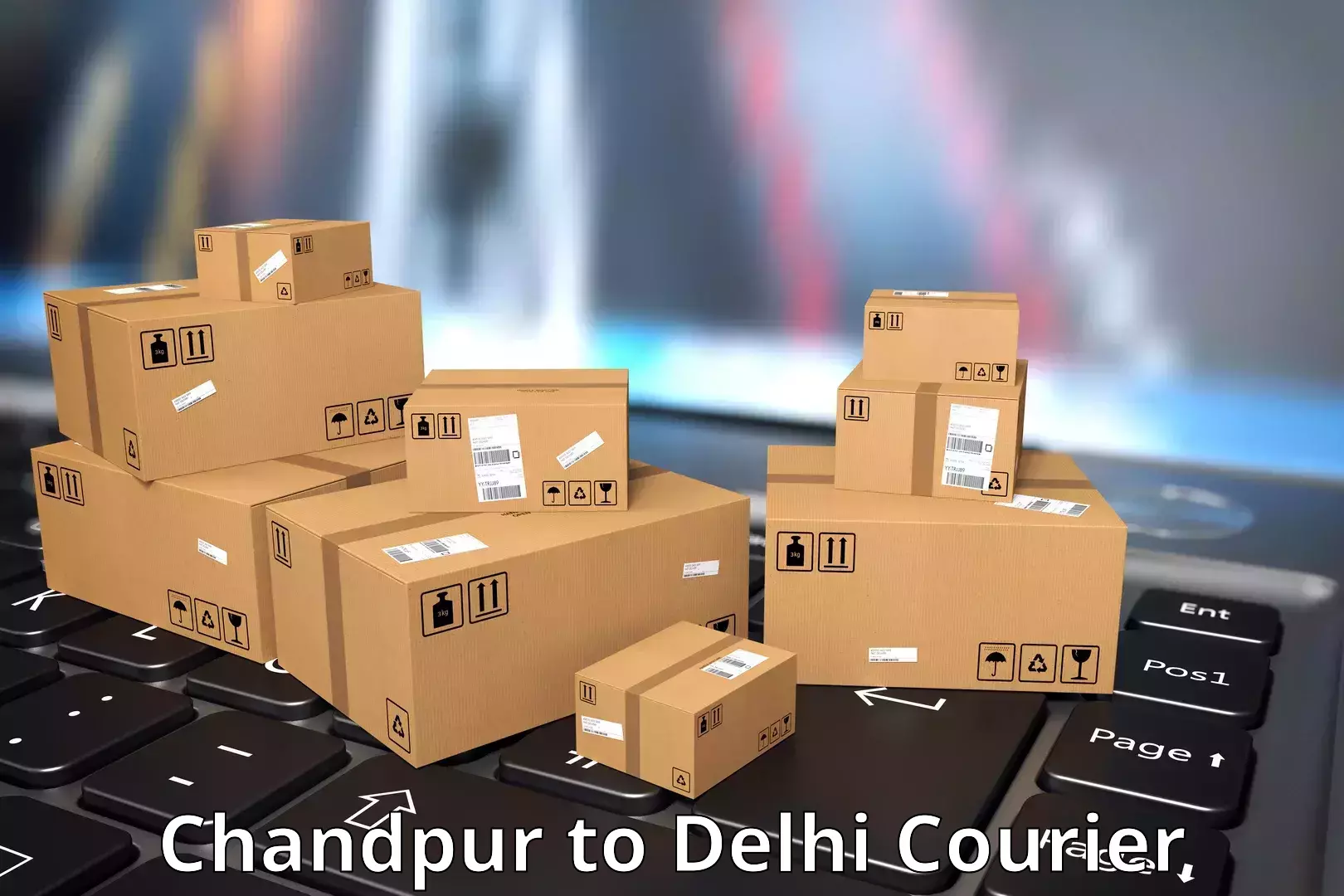 Courier service efficiency Chandpur to University of Delhi