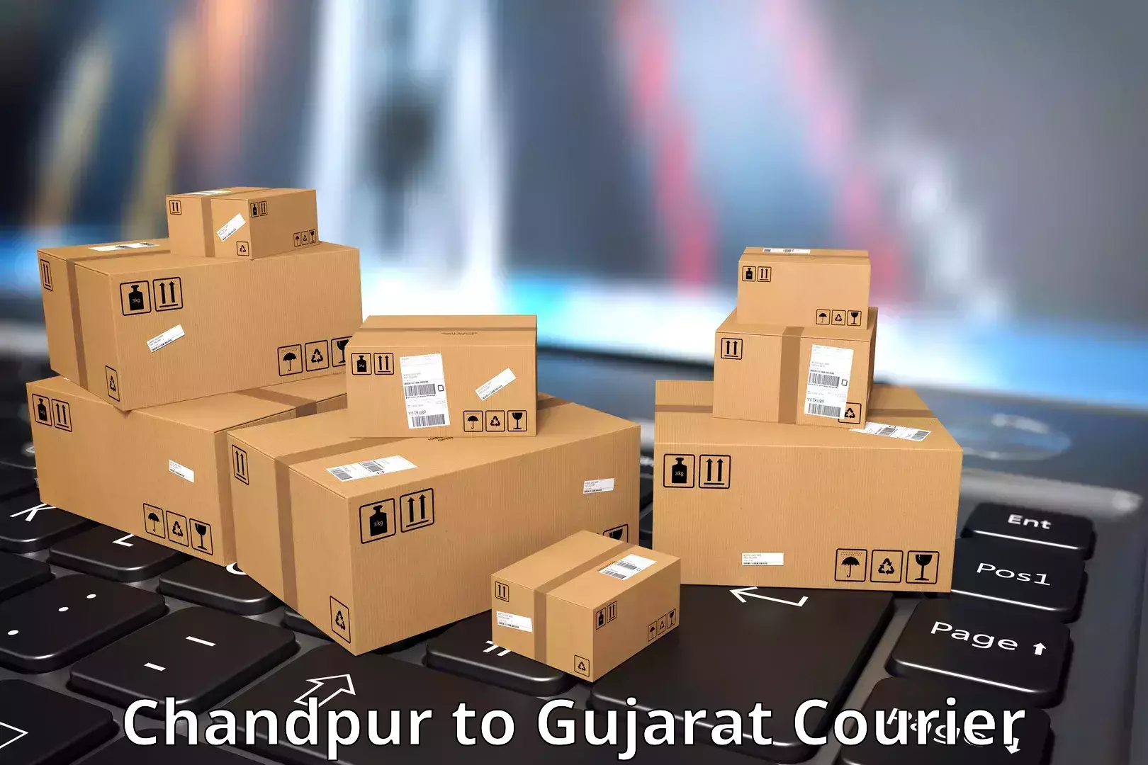 Local courier options Chandpur to Gujarat