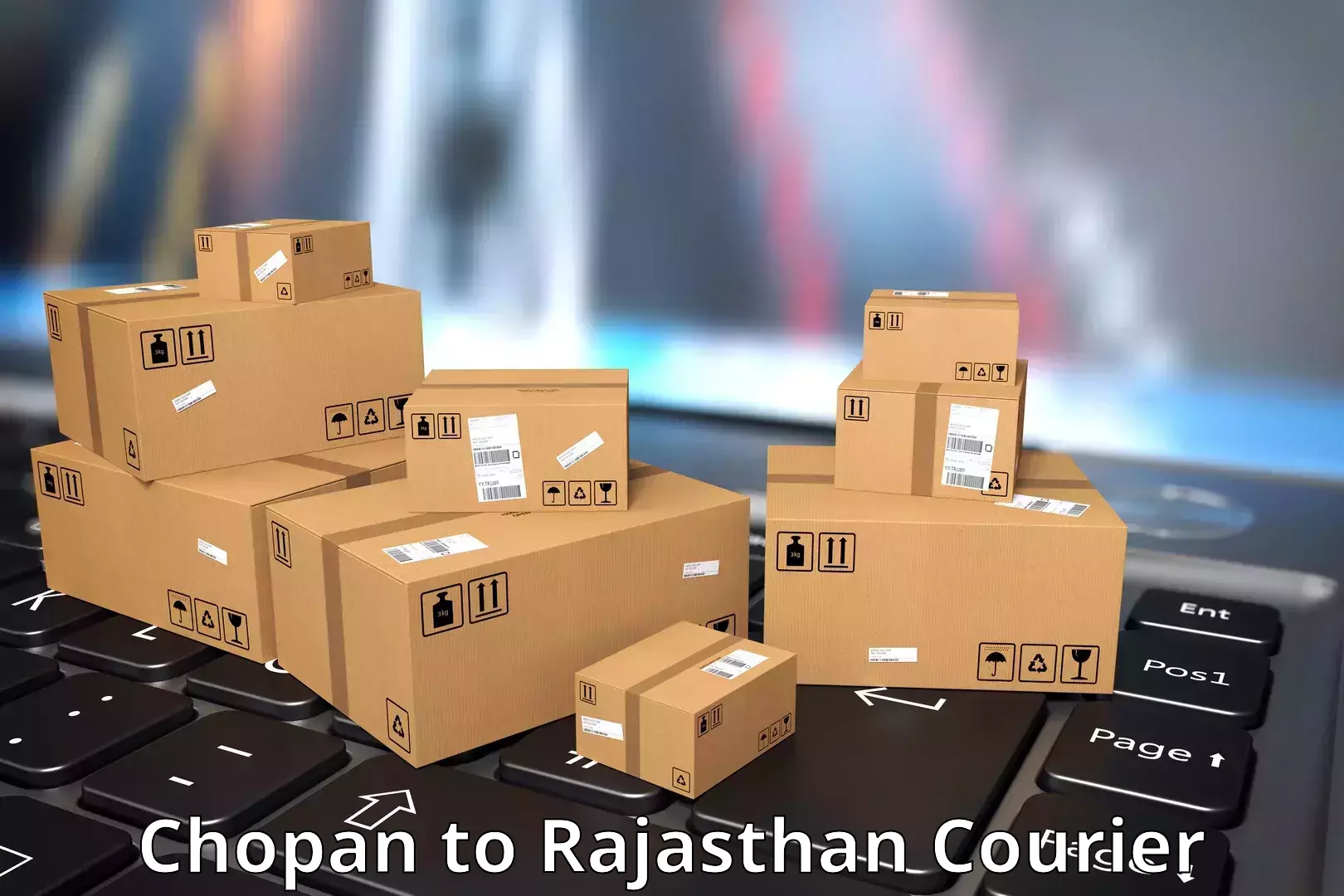 Customized delivery options Chopan to Rajgarh Rajasthan