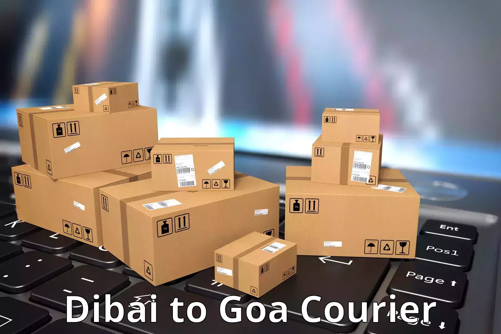 Efficient parcel delivery Dibai to Goa