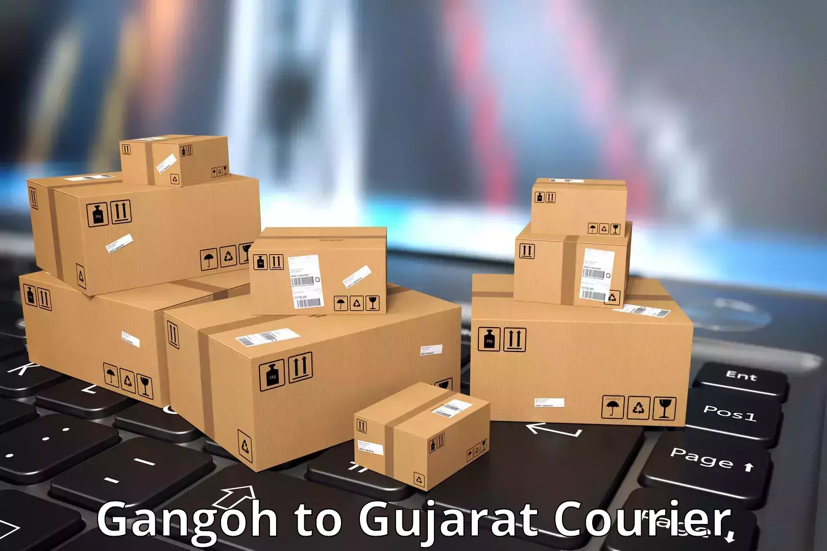 Expedited parcel delivery Gangoh to Bhavnagar