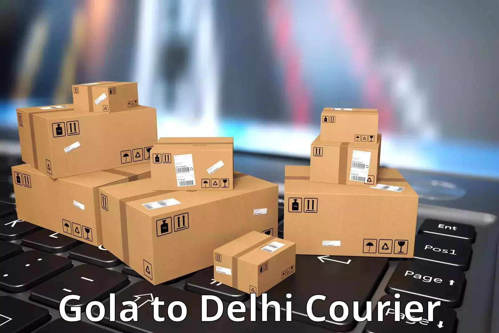 Courier service comparison Gola to Delhi