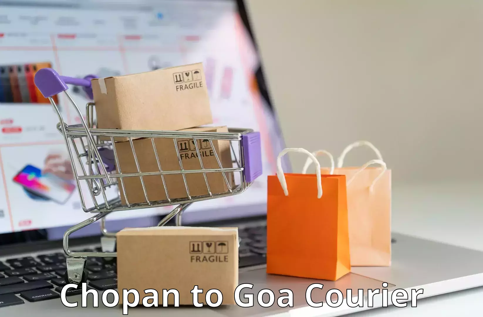 Cost-effective courier options Chopan to Goa