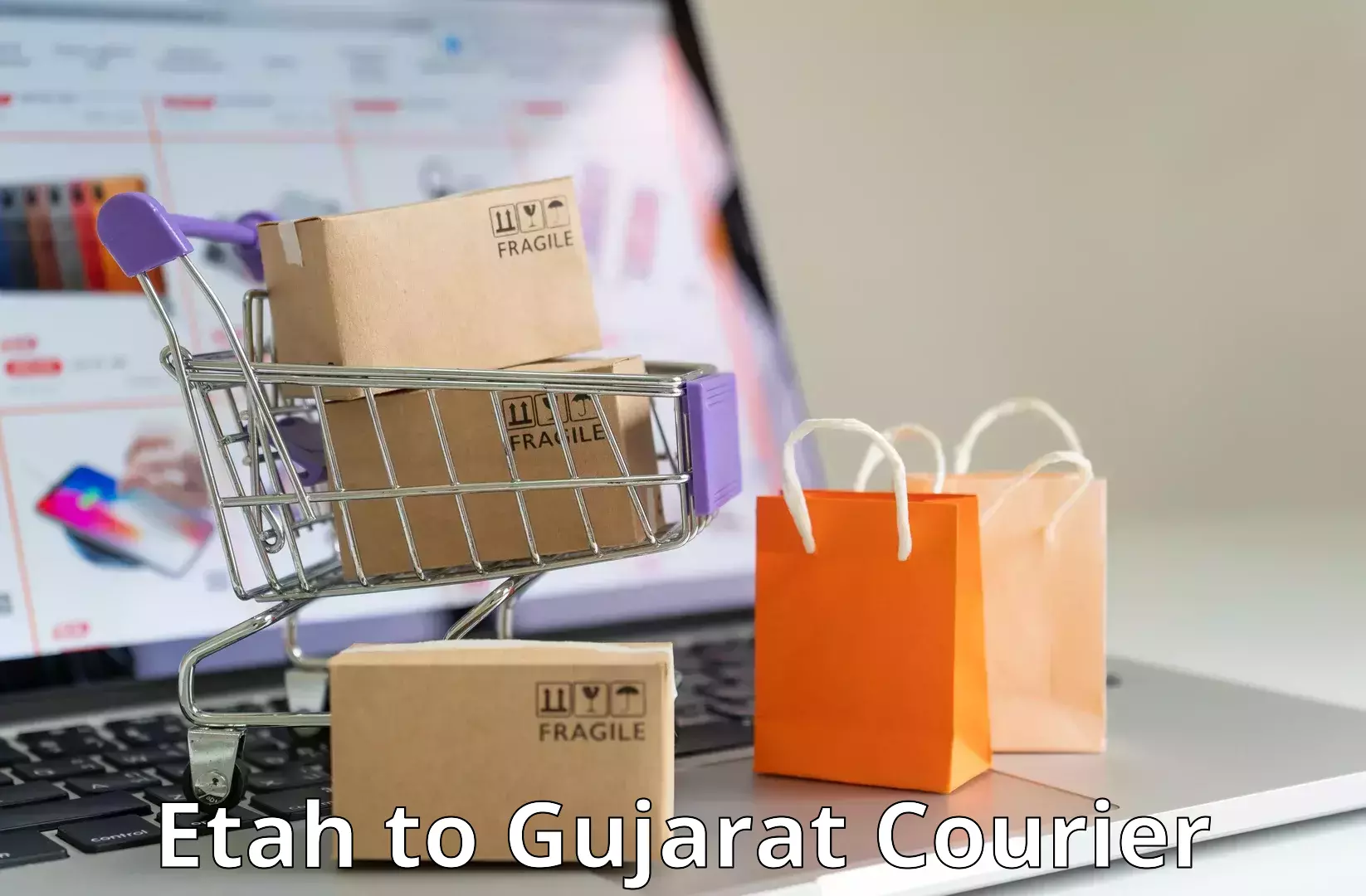Premium courier services in Etah to Gujarat