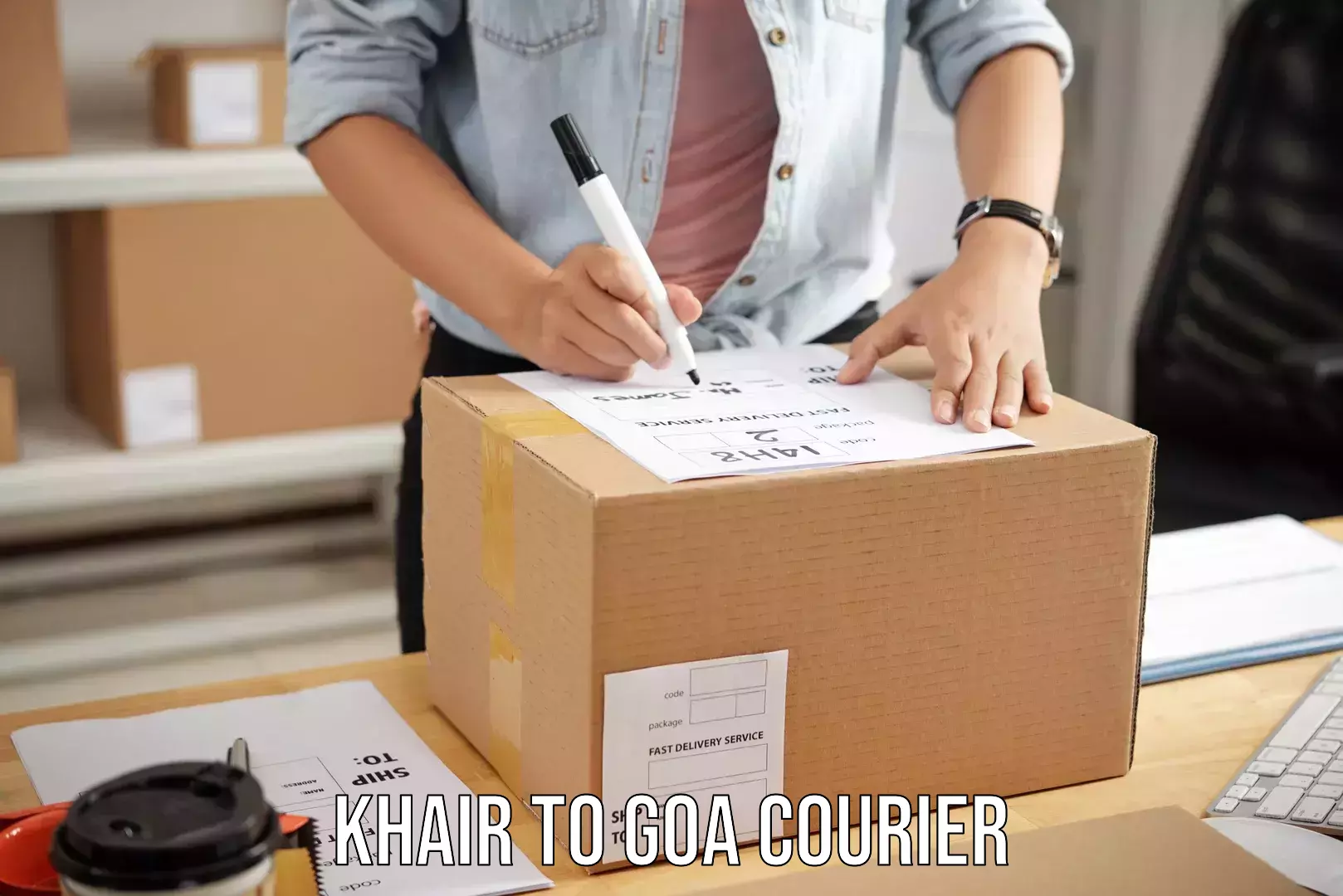 Luggage shipping estimate Khair to Goa