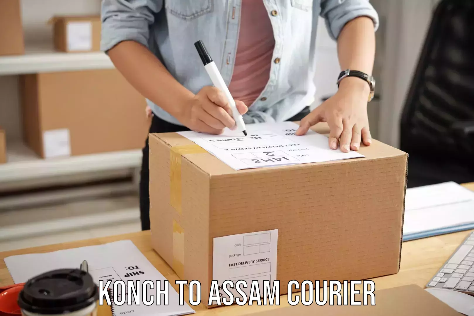 Quick luggage shipment Konch to Assam