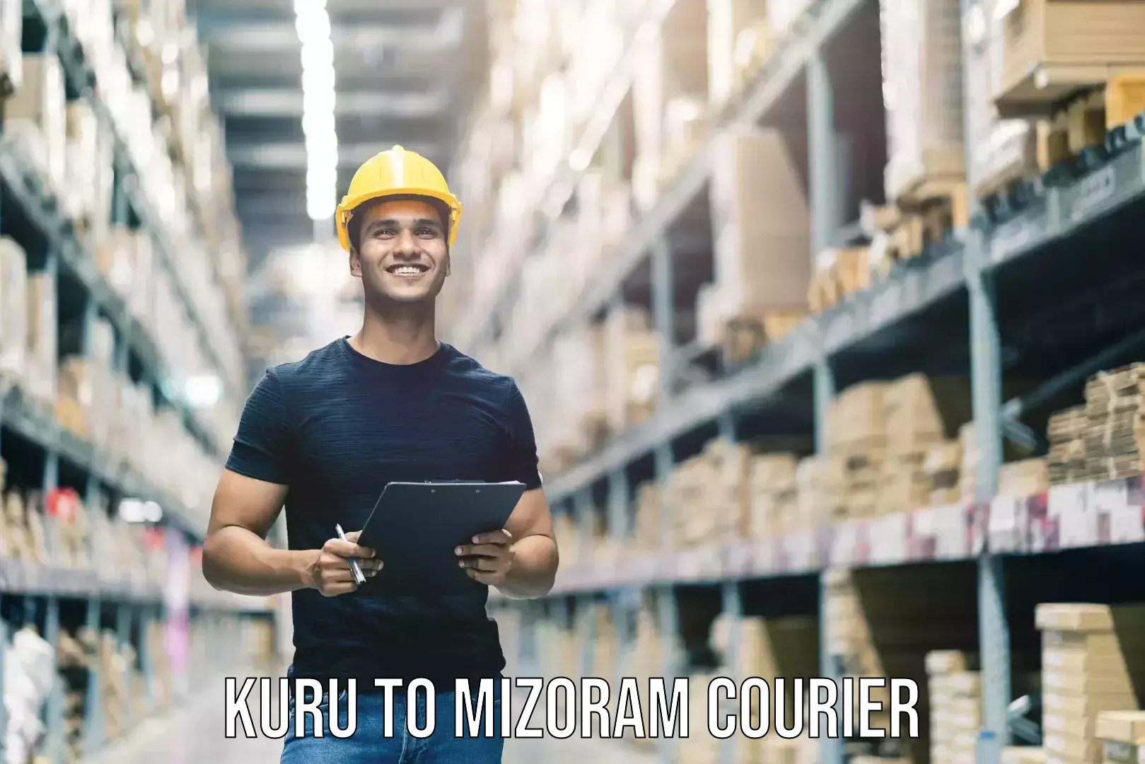 Baggage shipping calculator Kuru to Mizoram
