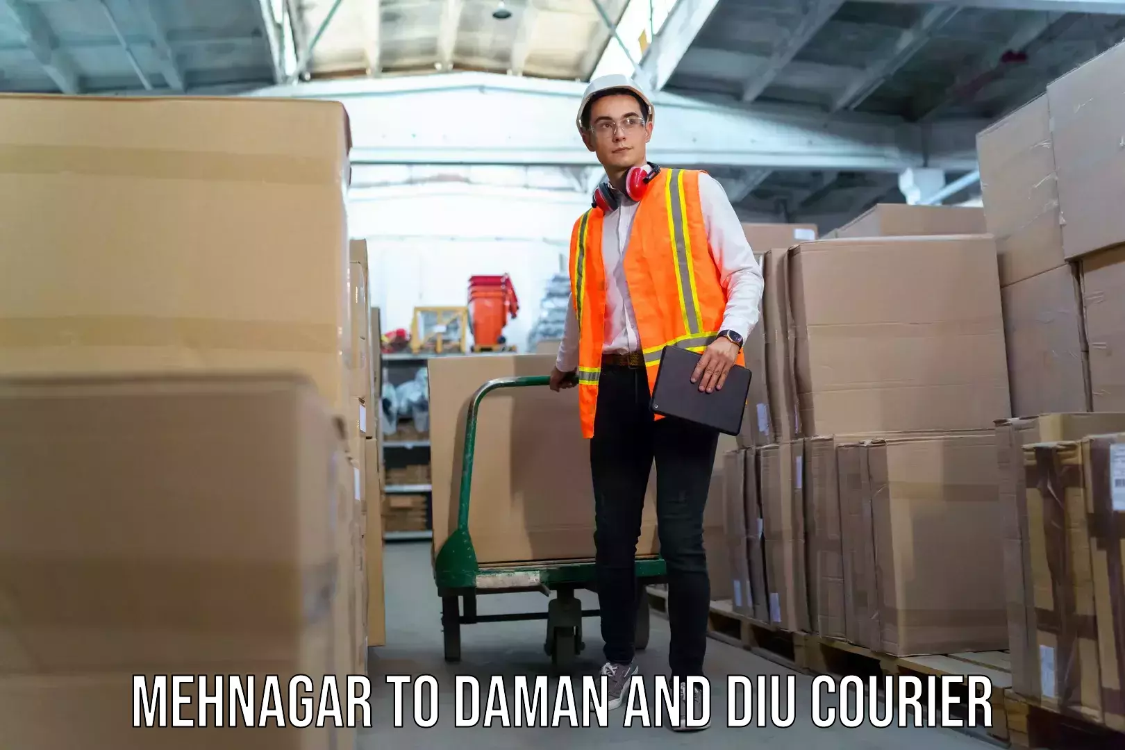 Luggage forwarding service Mehnagar to Daman and Diu