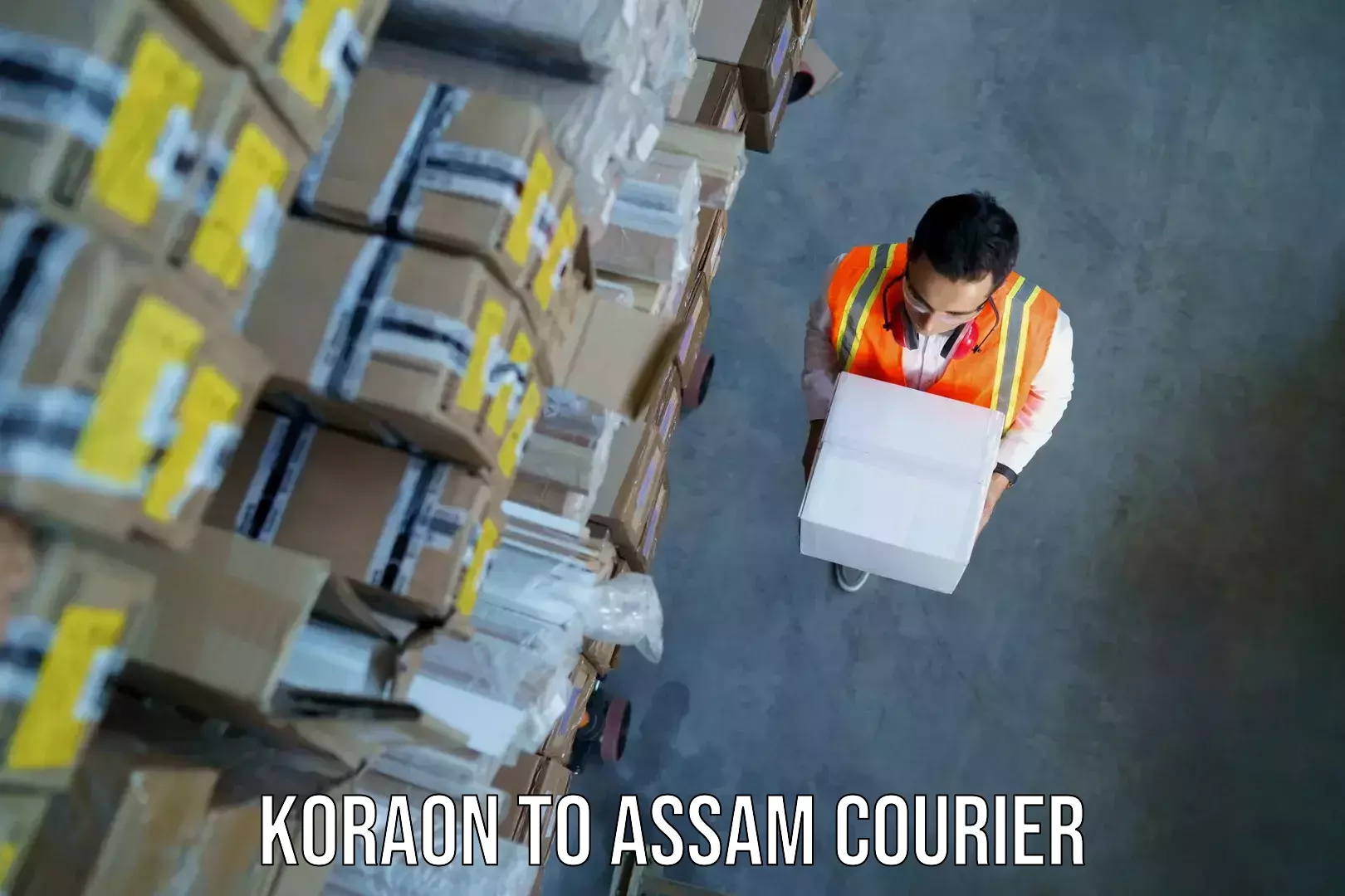 Baggage courier logistics Koraon to Dibrugarh University