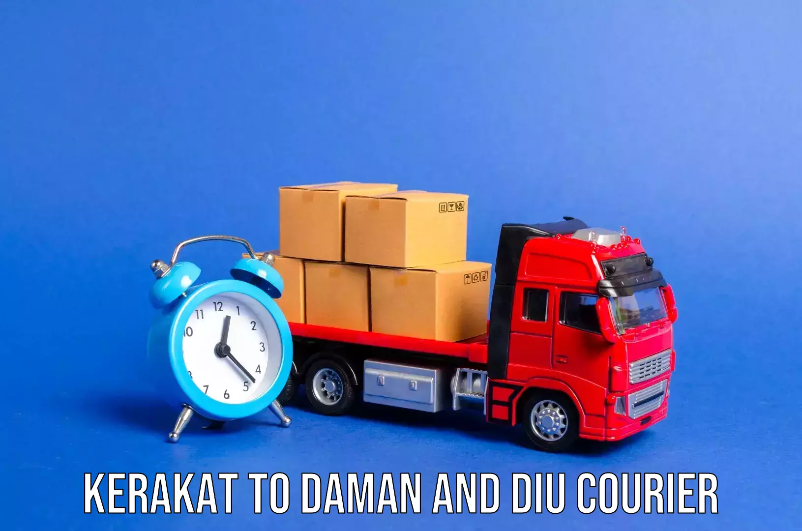 Holiday season luggage delivery Kerakat to Daman and Diu