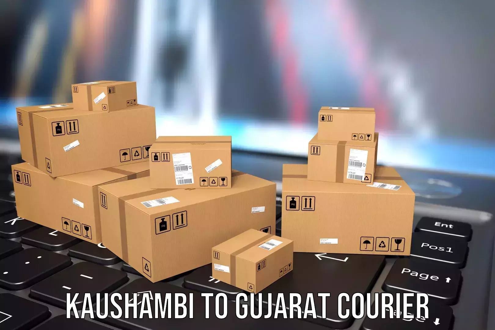 Expedited baggage courier Kaushambi to Hansot