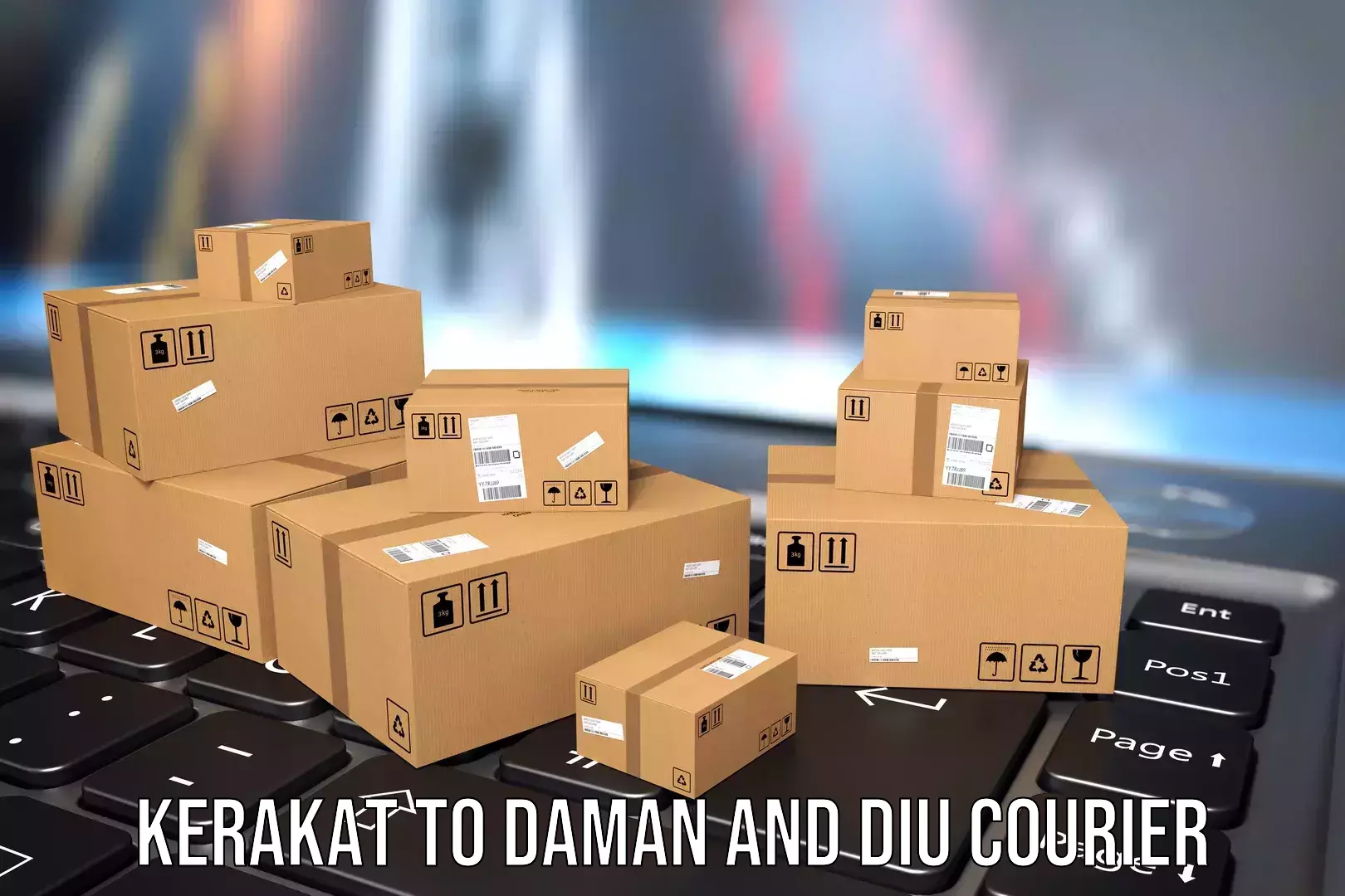 Hotel to Door baggage transport Kerakat to Diu