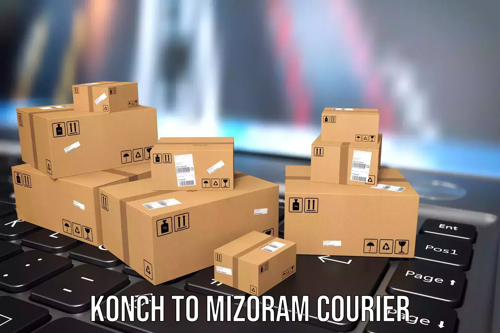 Hassle-free luggage shipping Konch to Mizoram