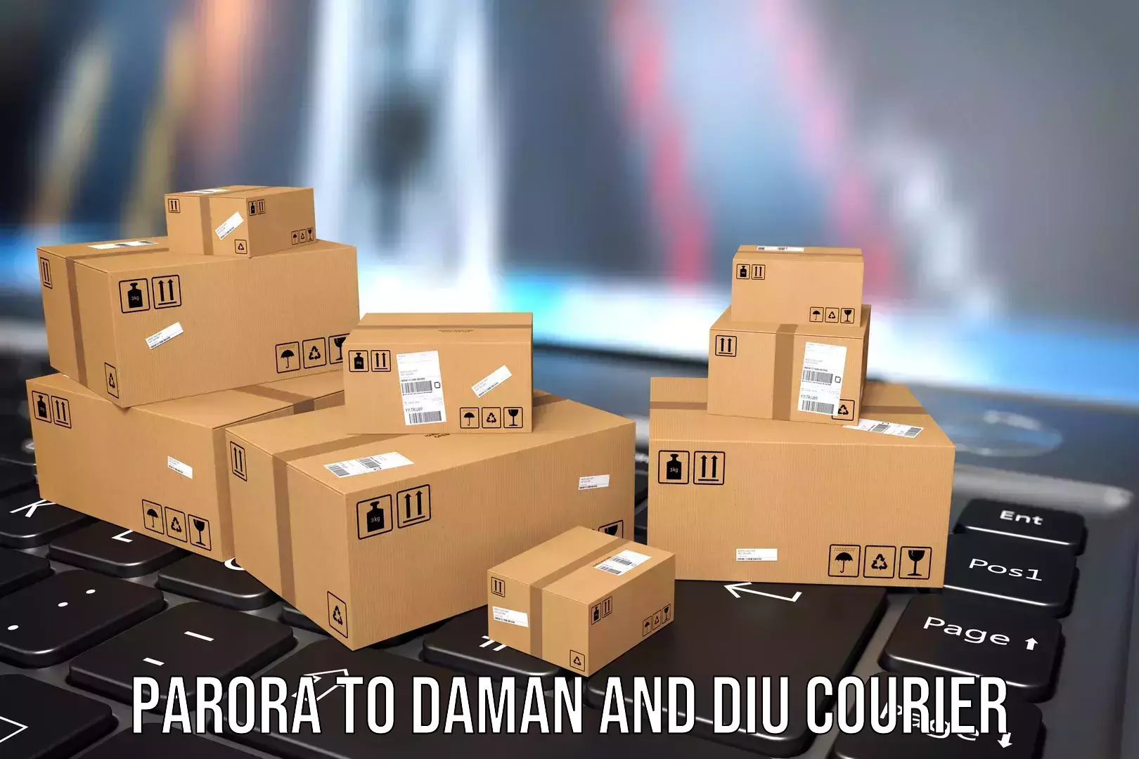 Baggage shipping optimization Parora to Daman