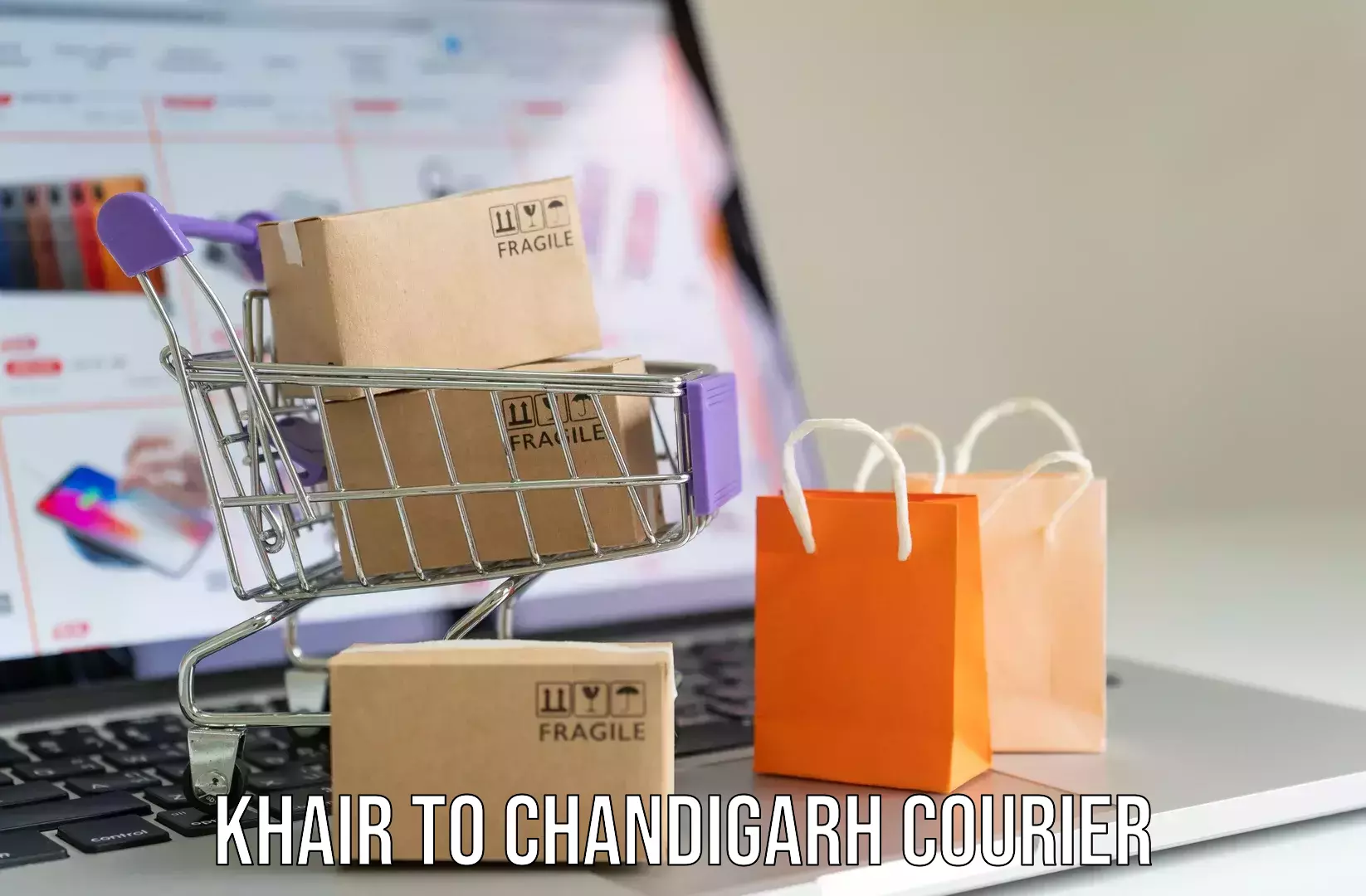 Baggage courier strategy Khair to Chandigarh