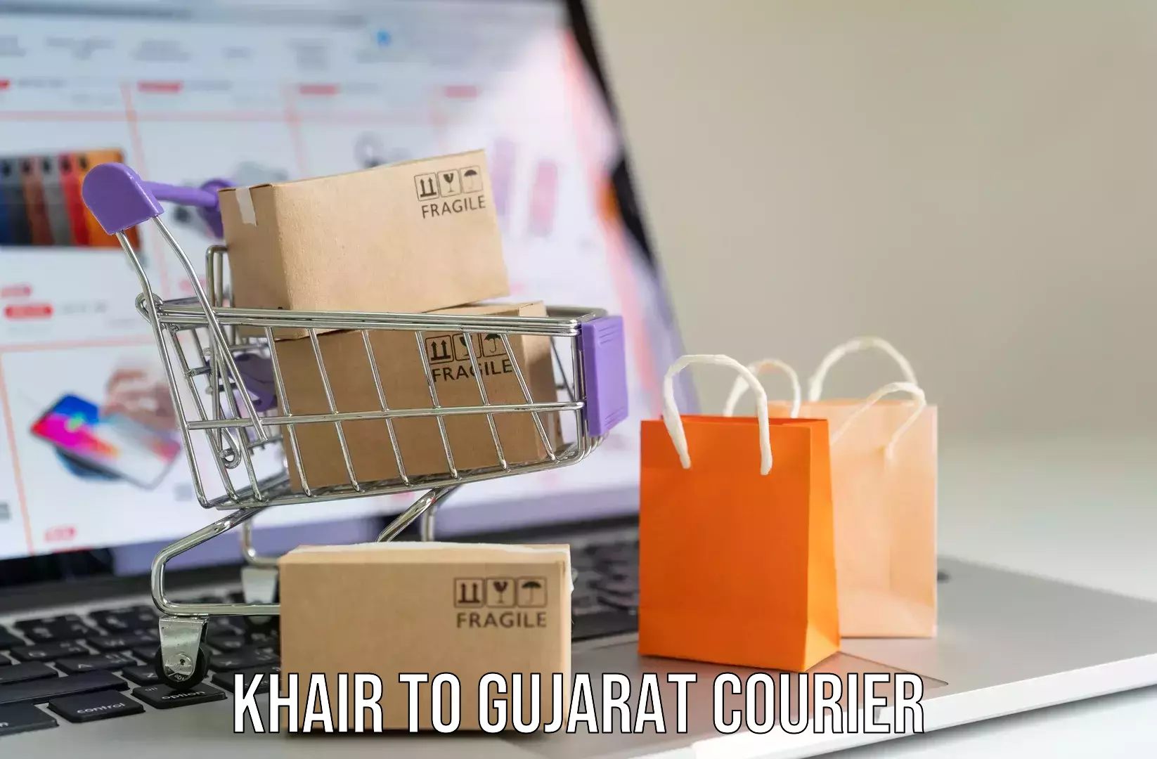 Online luggage shipping booking Khair to Junagadh