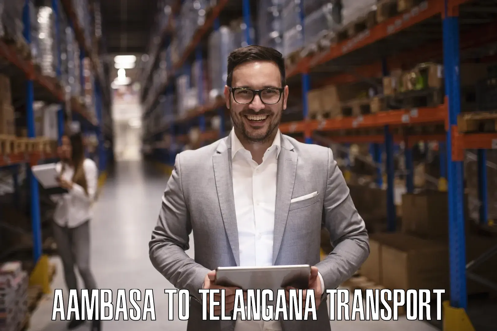 Interstate goods transport Aambasa to Telangana