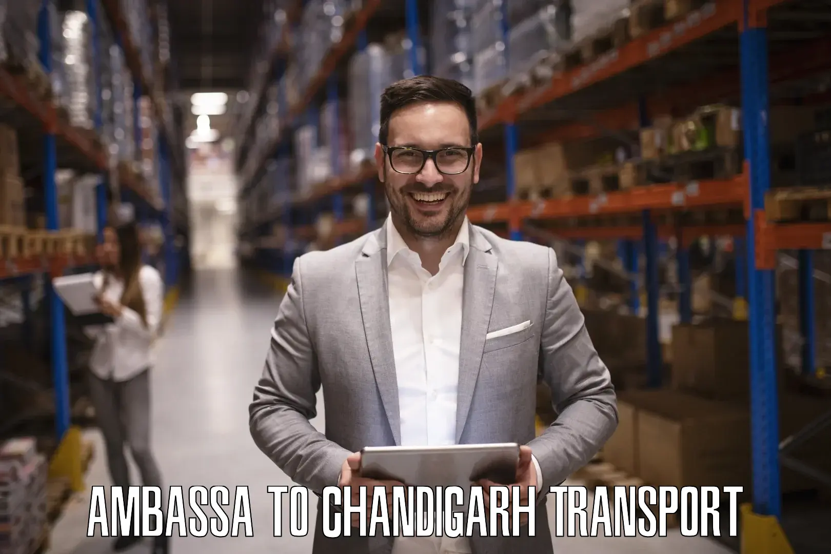 Domestic goods transportation services Ambassa to Panjab University Chandigarh