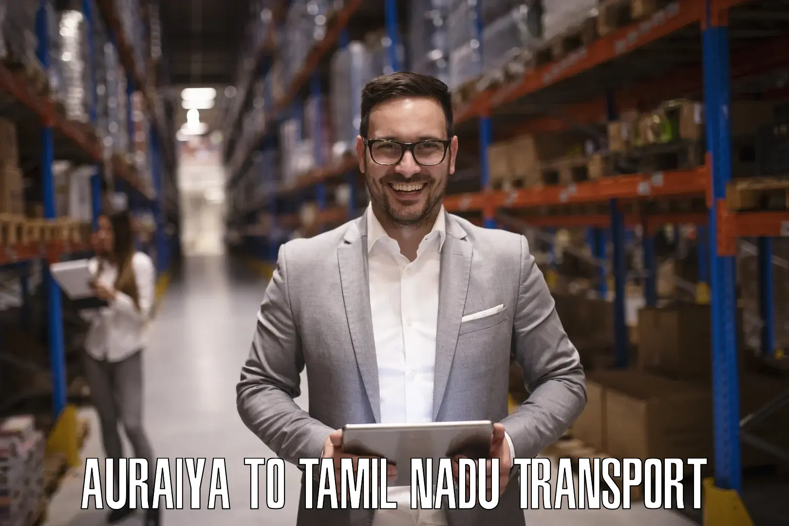 Container transport service Auraiya to Mannargudi