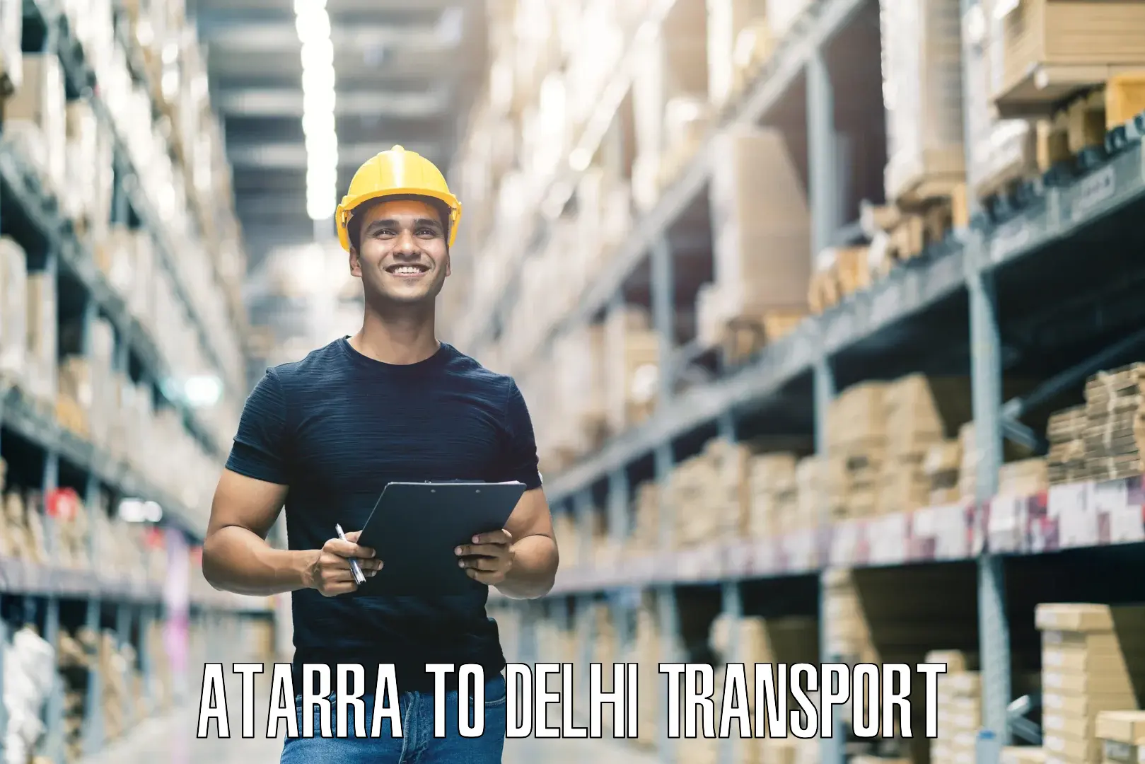 Parcel transport services Atarra to Delhi