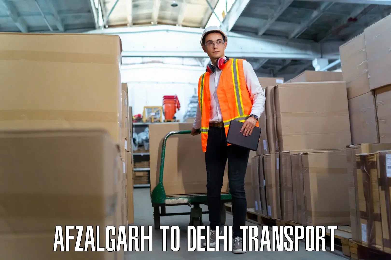 Two wheeler parcel service Afzalgarh to Delhi