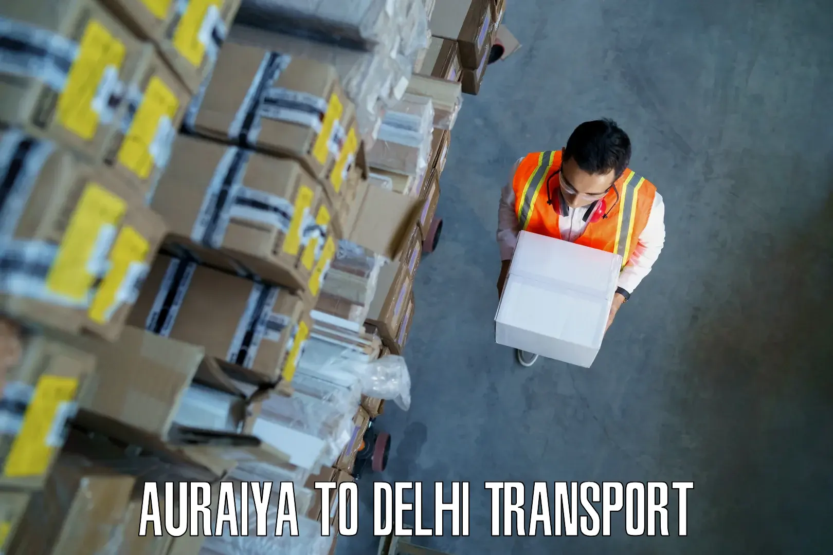Online transport service in Auraiya to Indraprastha