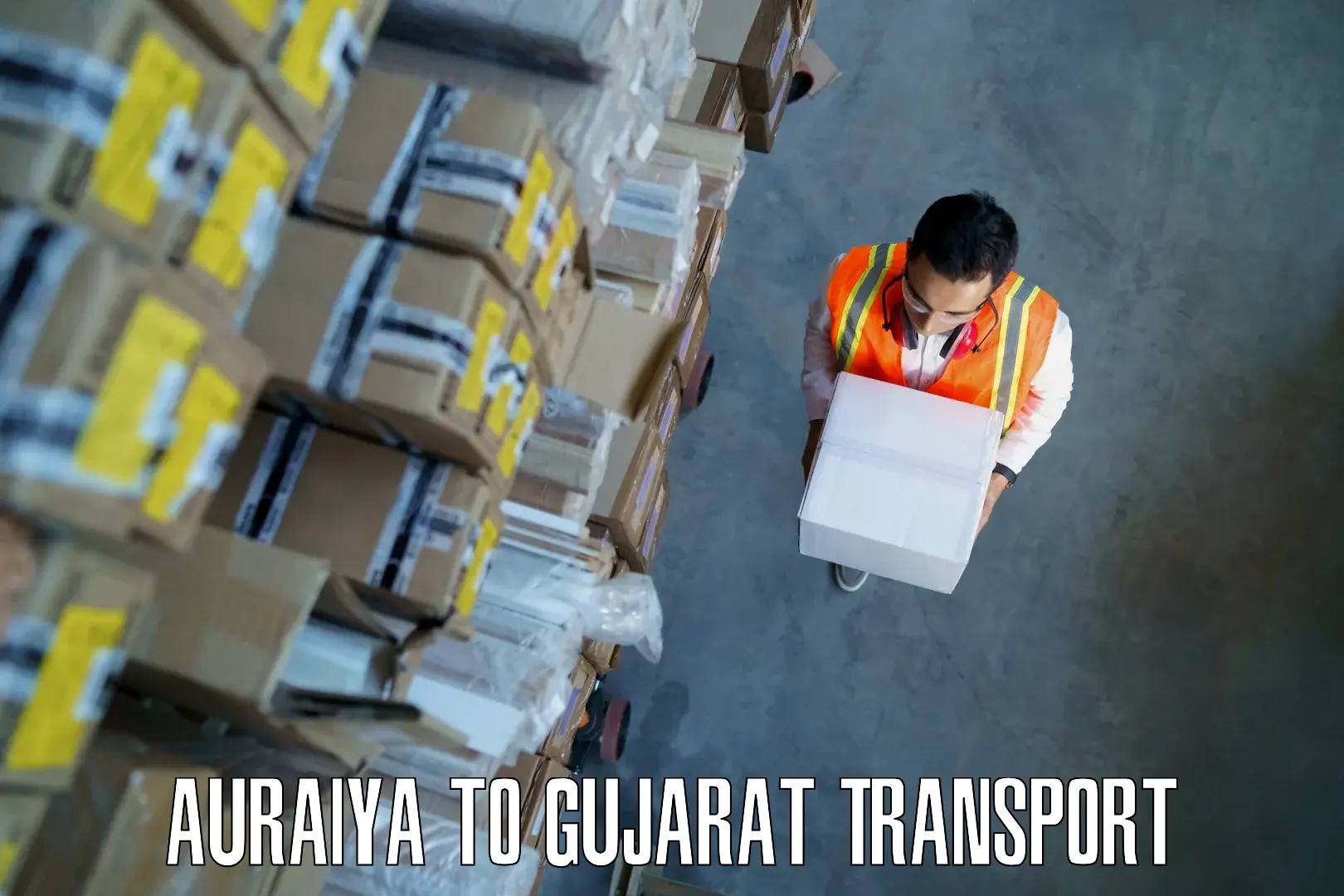 Container transport service Auraiya to Vadnagar