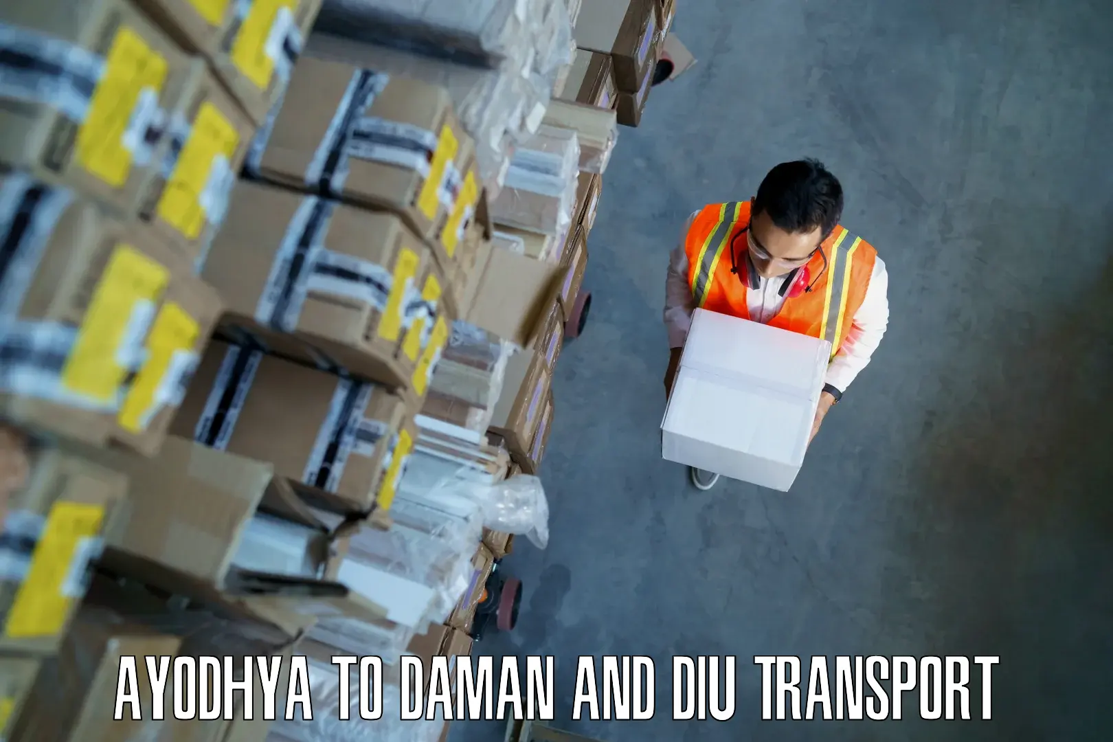 Daily transport service Ayodhya to Daman and Diu