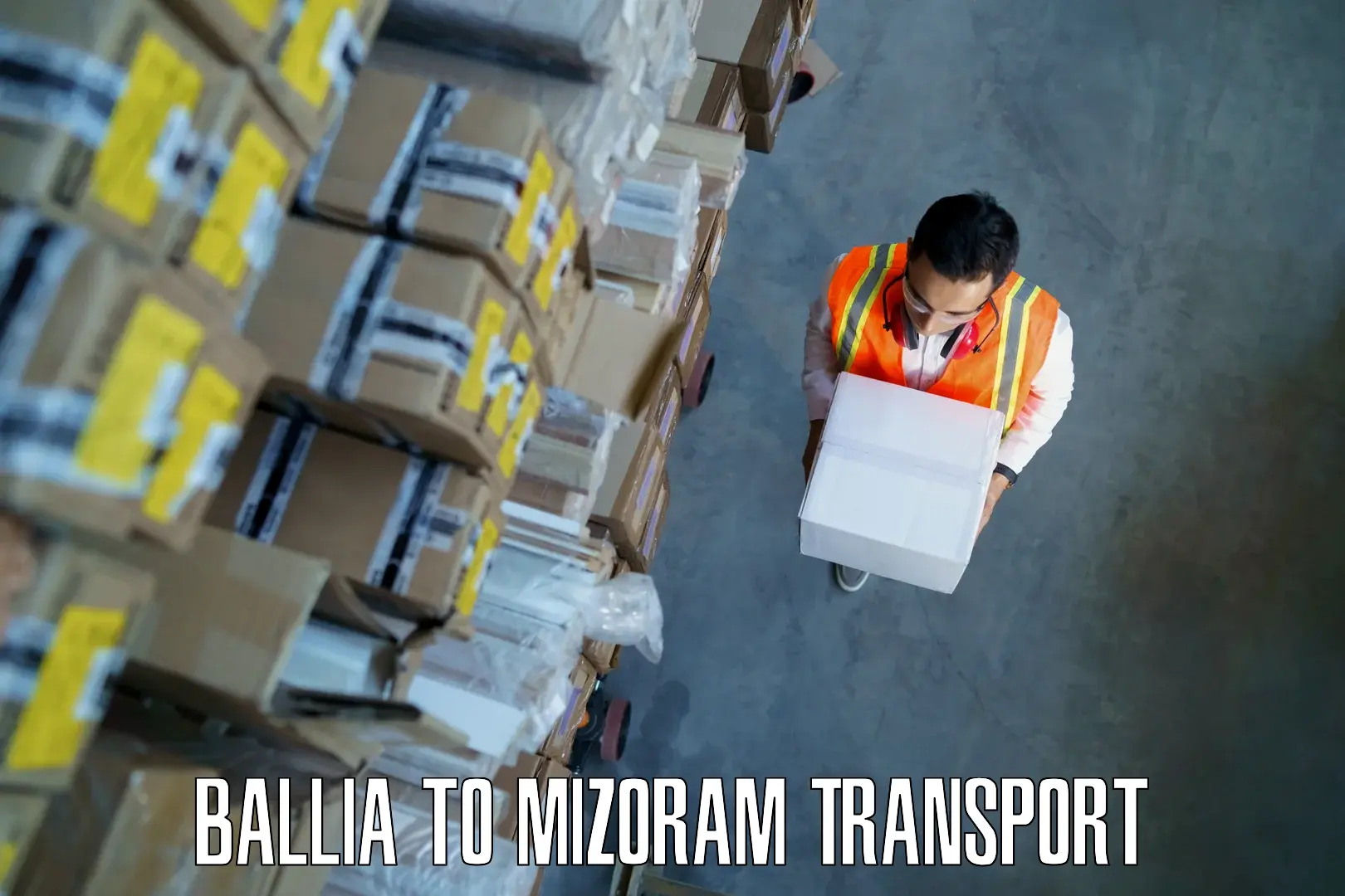 Two wheeler transport services Ballia to Mizoram