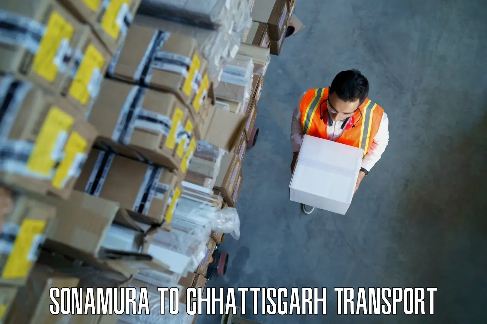 Pick up transport service in Sonamura to Chhattisgarh