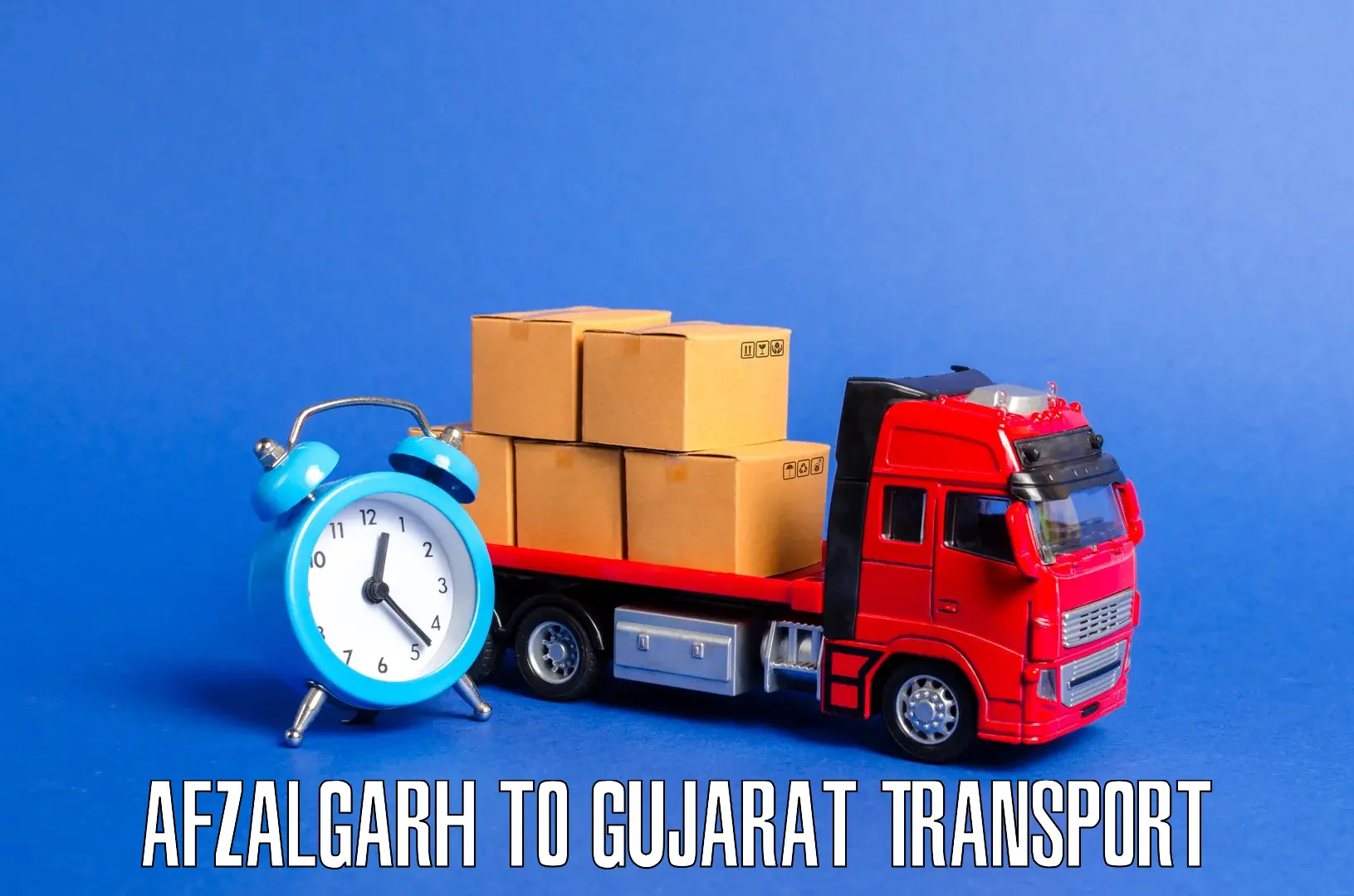 Container transport service Afzalgarh to Halvad