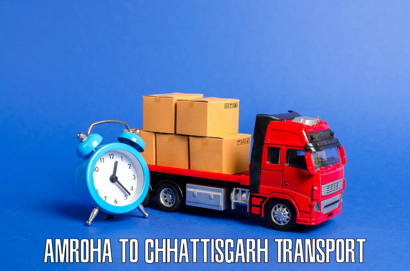 Transport bike from one state to another Amroha to Raigarh Chhattisgarh