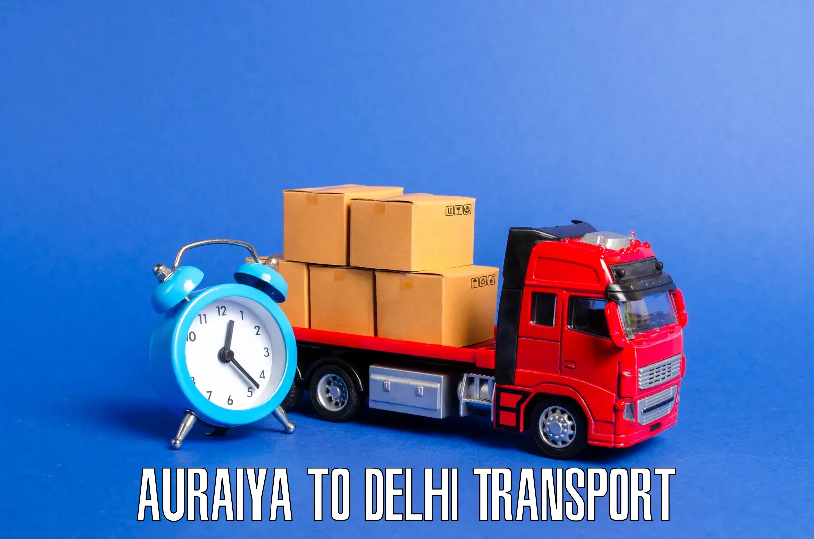Bike transport service Auraiya to East Delhi