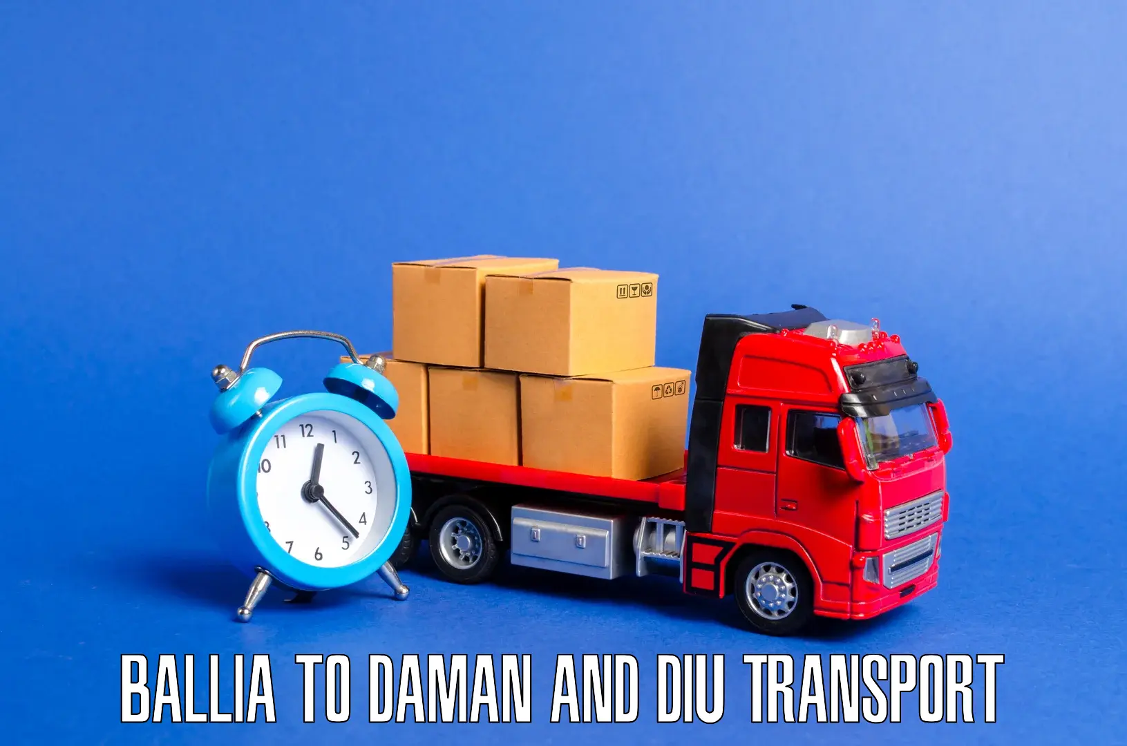 Bike transport service Ballia to Daman and Diu