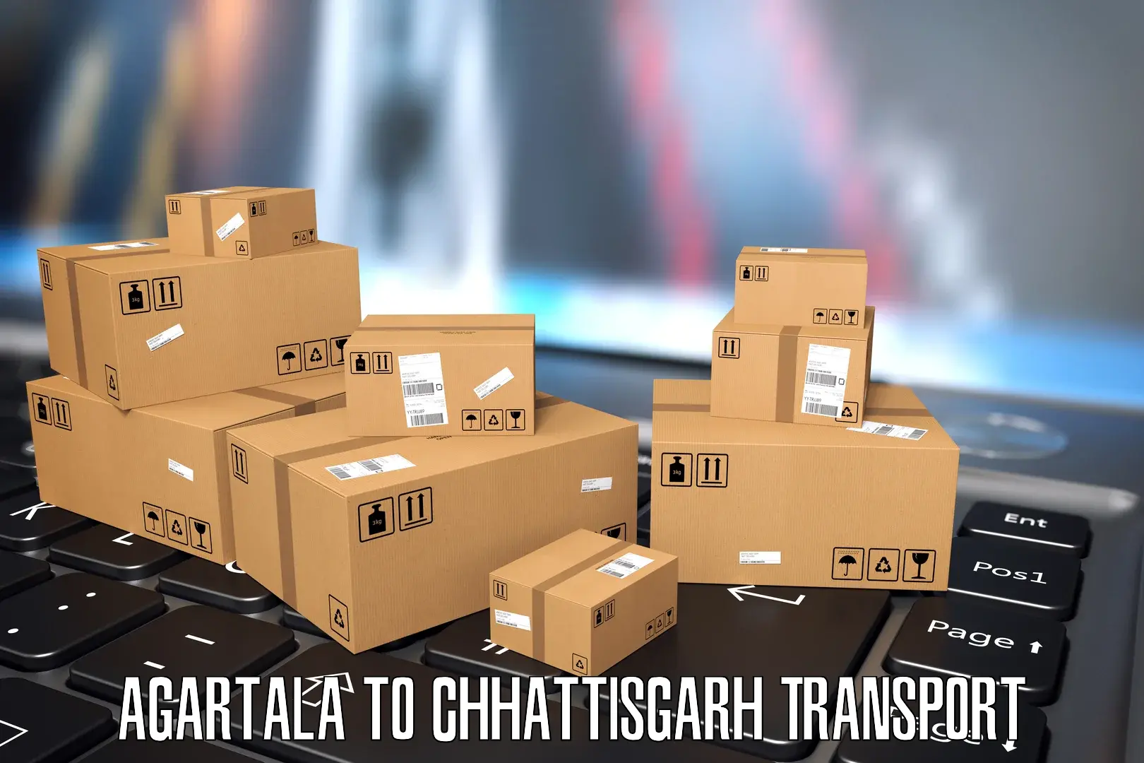Container transport service Agartala to Chhattisgarh