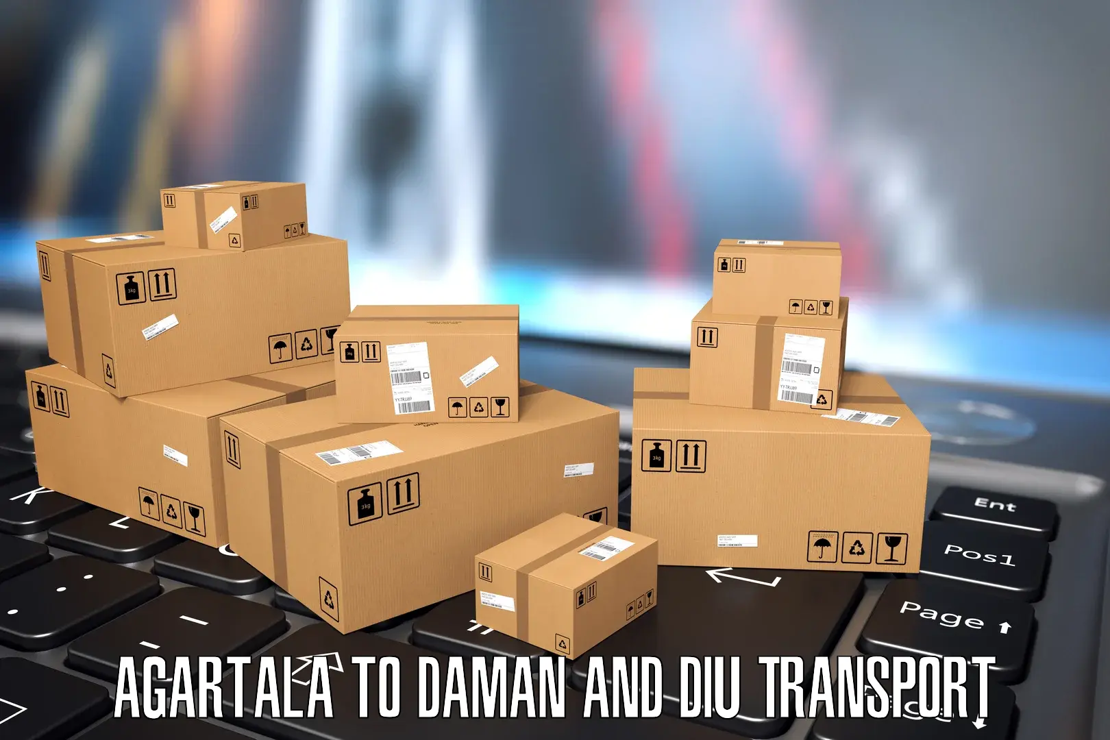 Material transport services Agartala to Diu