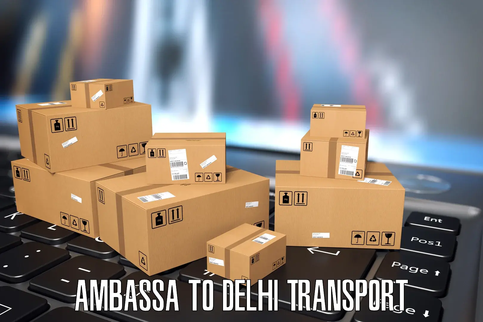 Air freight transport services Ambassa to Jamia Millia Islamia New Delhi