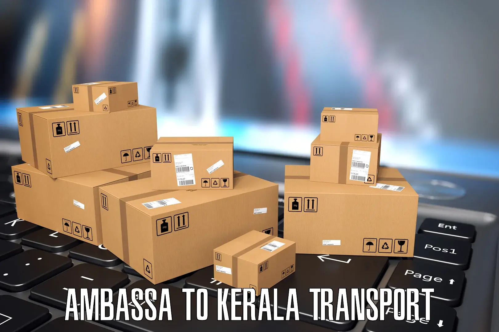 Two wheeler parcel service Ambassa to IIIT Kottayam