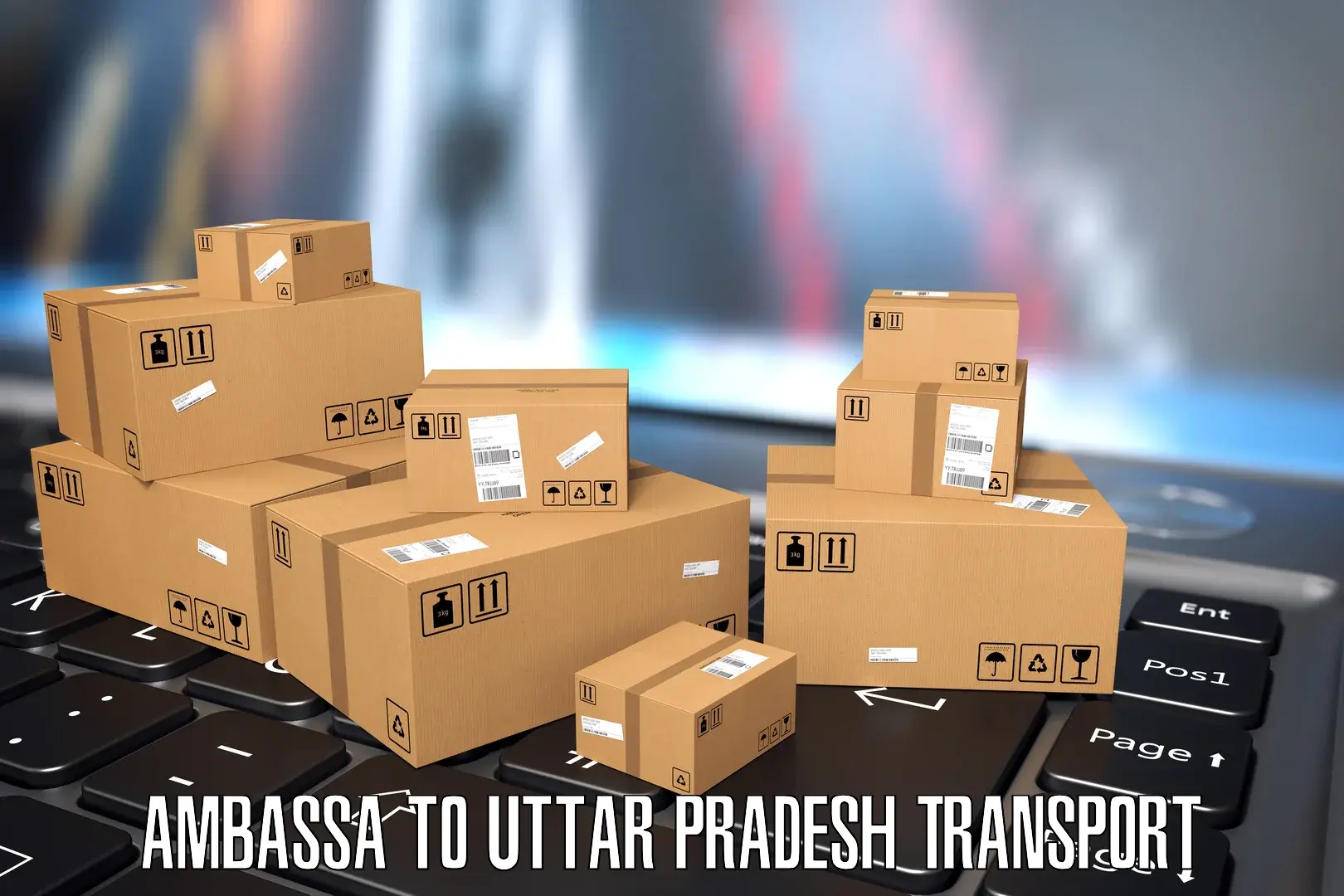 Transport bike from one state to another Ambassa to Uttar Pradesh