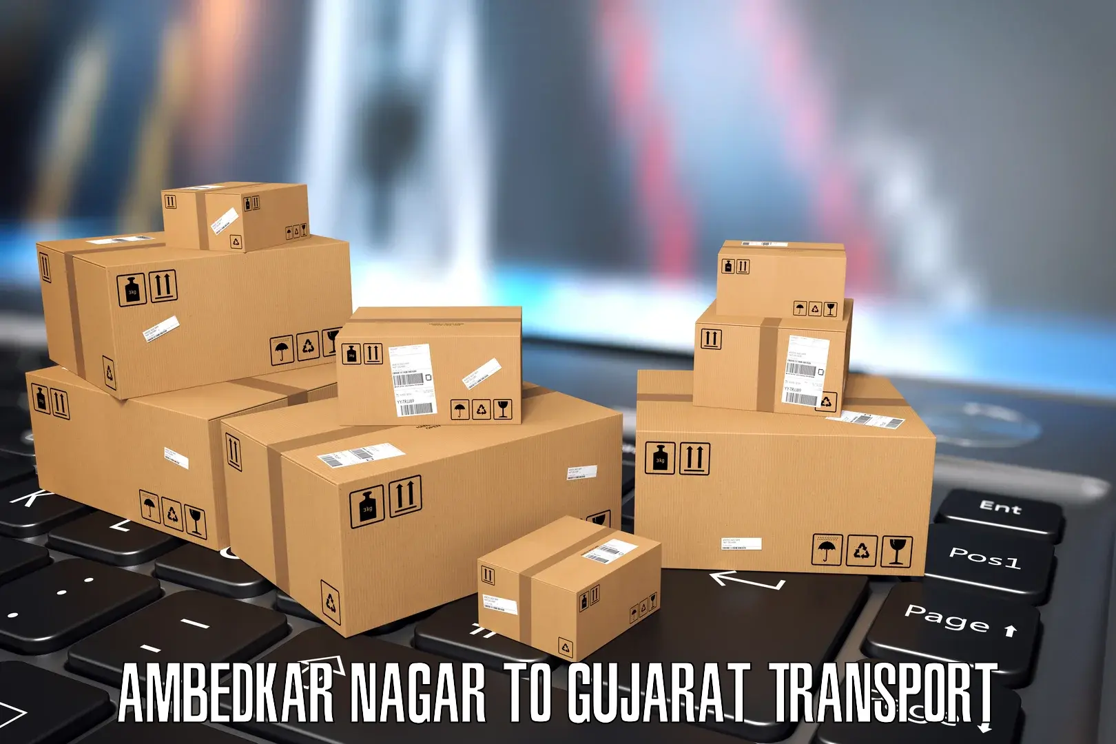 Container transport service Ambedkar Nagar to Gujarat