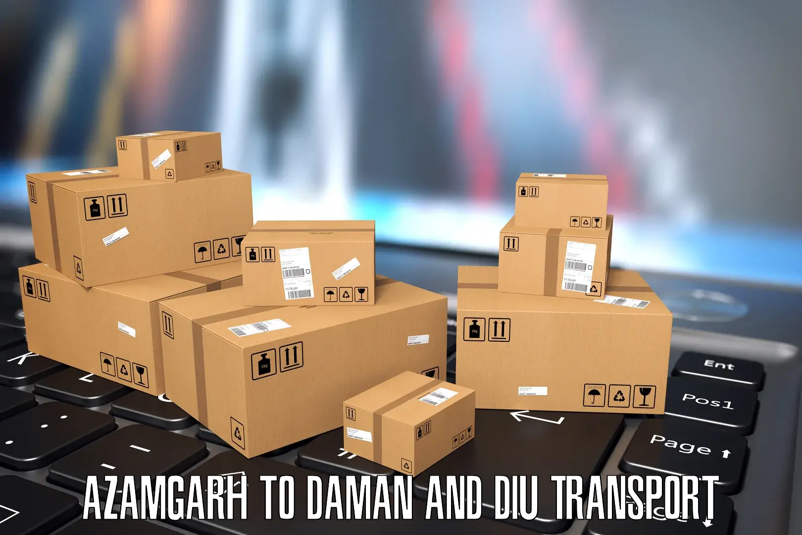 Daily transport service Azamgarh to Daman and Diu