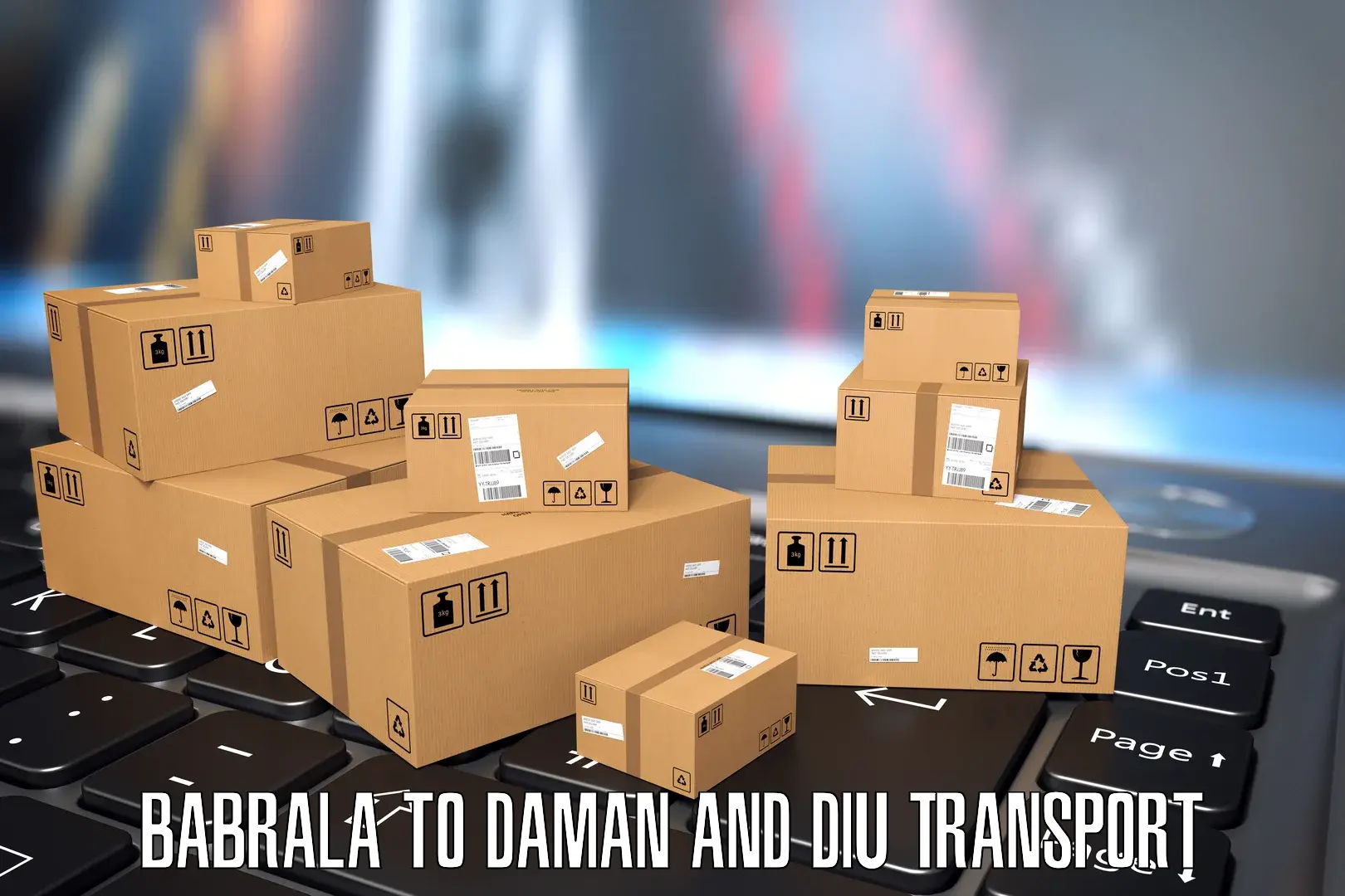Package delivery services Babrala to Daman and Diu