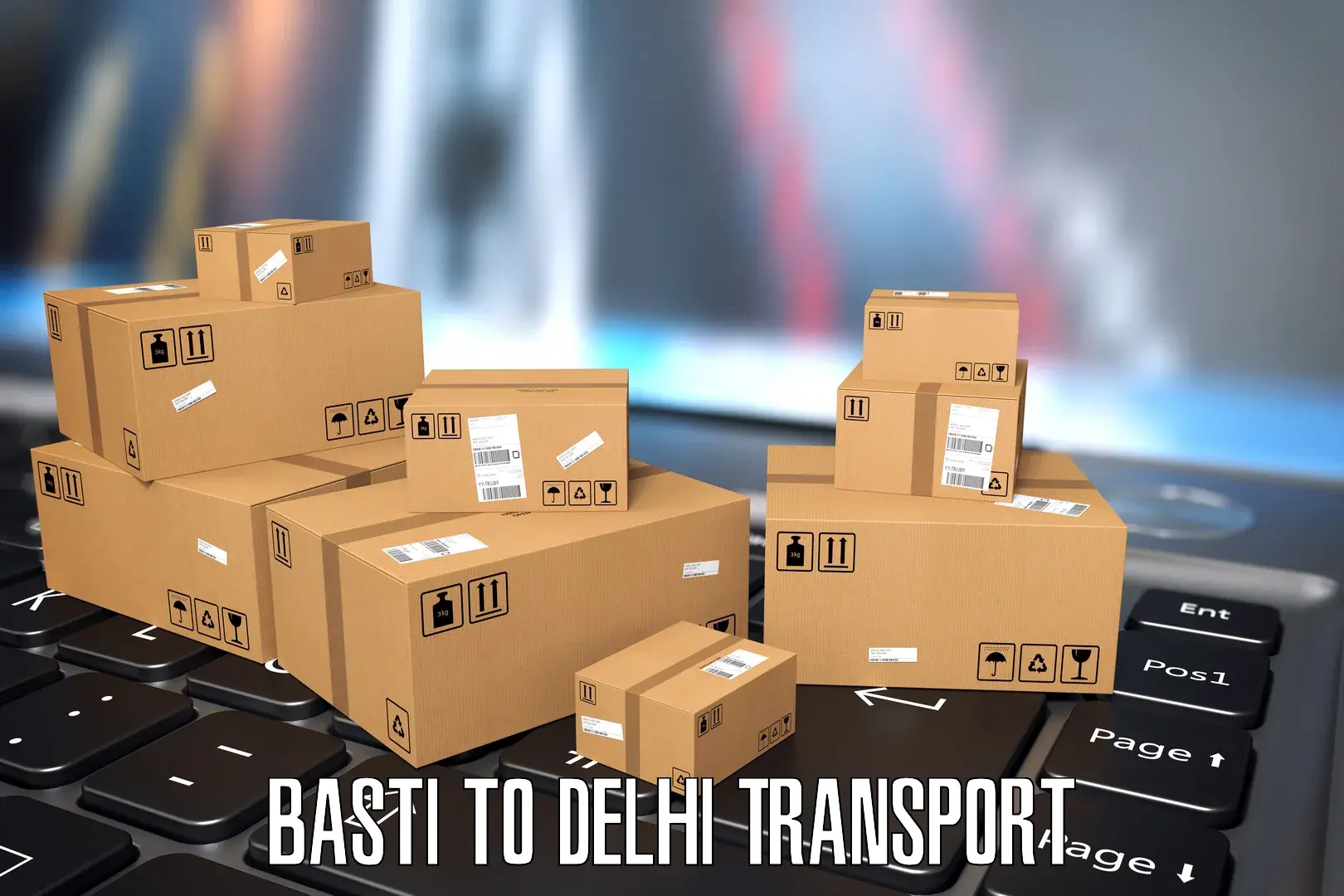 International cargo transportation services Basti to Jhilmil