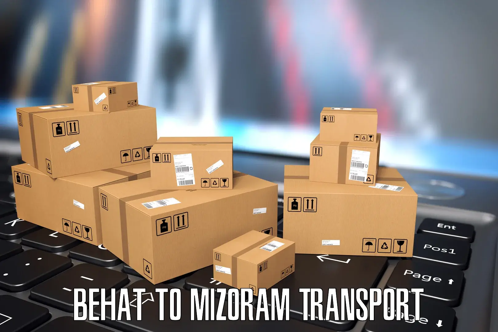 Vehicle parcel service in Behat to Aizawl