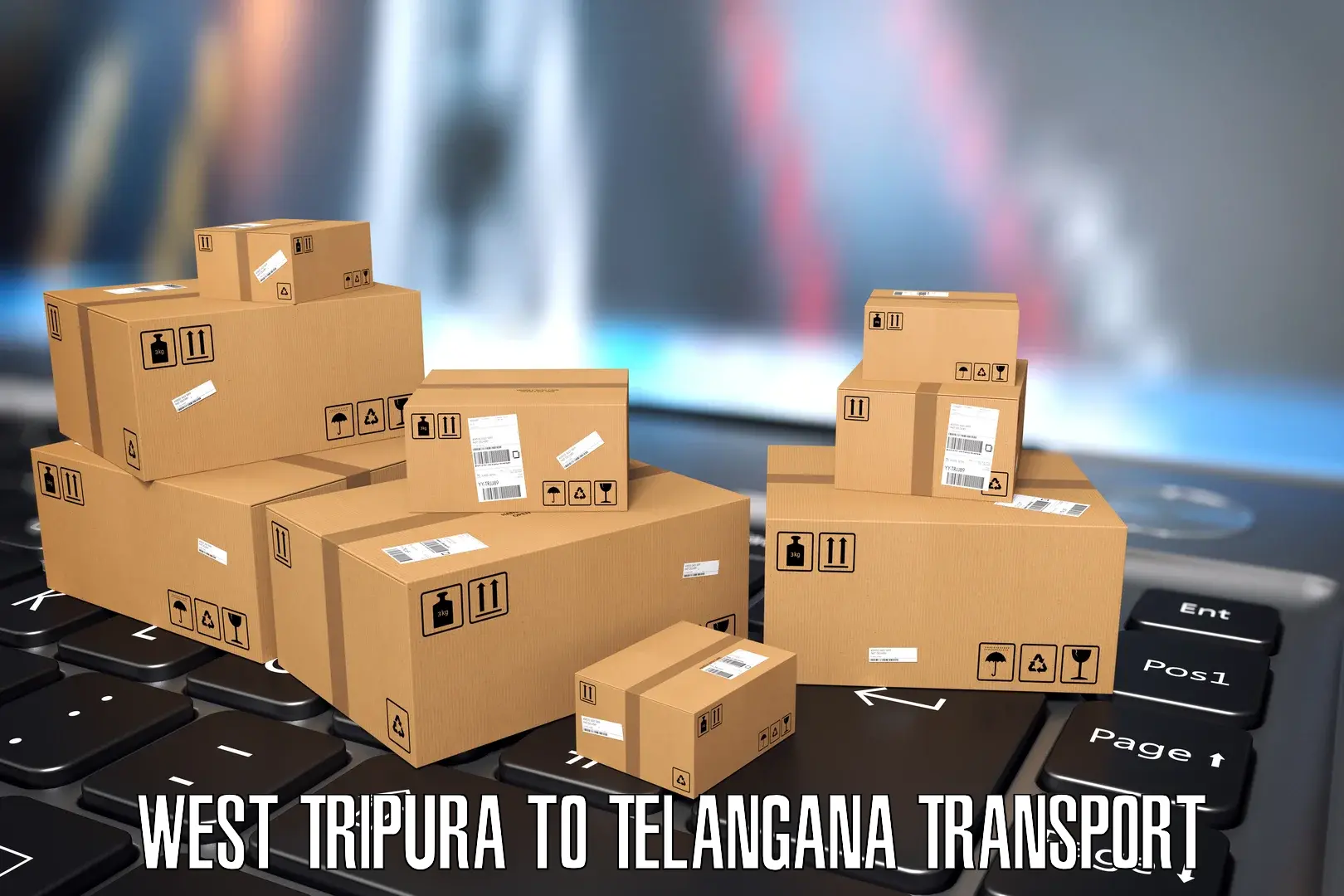 Vehicle parcel service in West Tripura to Hajipur Mancherial
